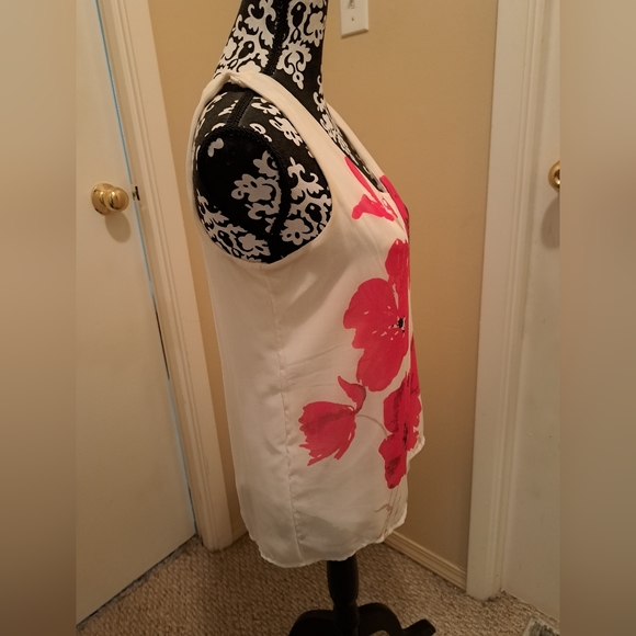 Pretty sz S ( fits M) lined, chiffon, sleeveless, summer, Poppy top - Picture 3 of 5